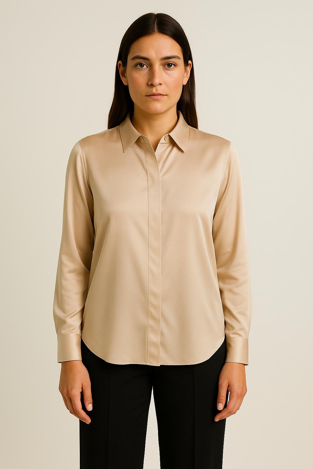 Champagne Silk Blouse