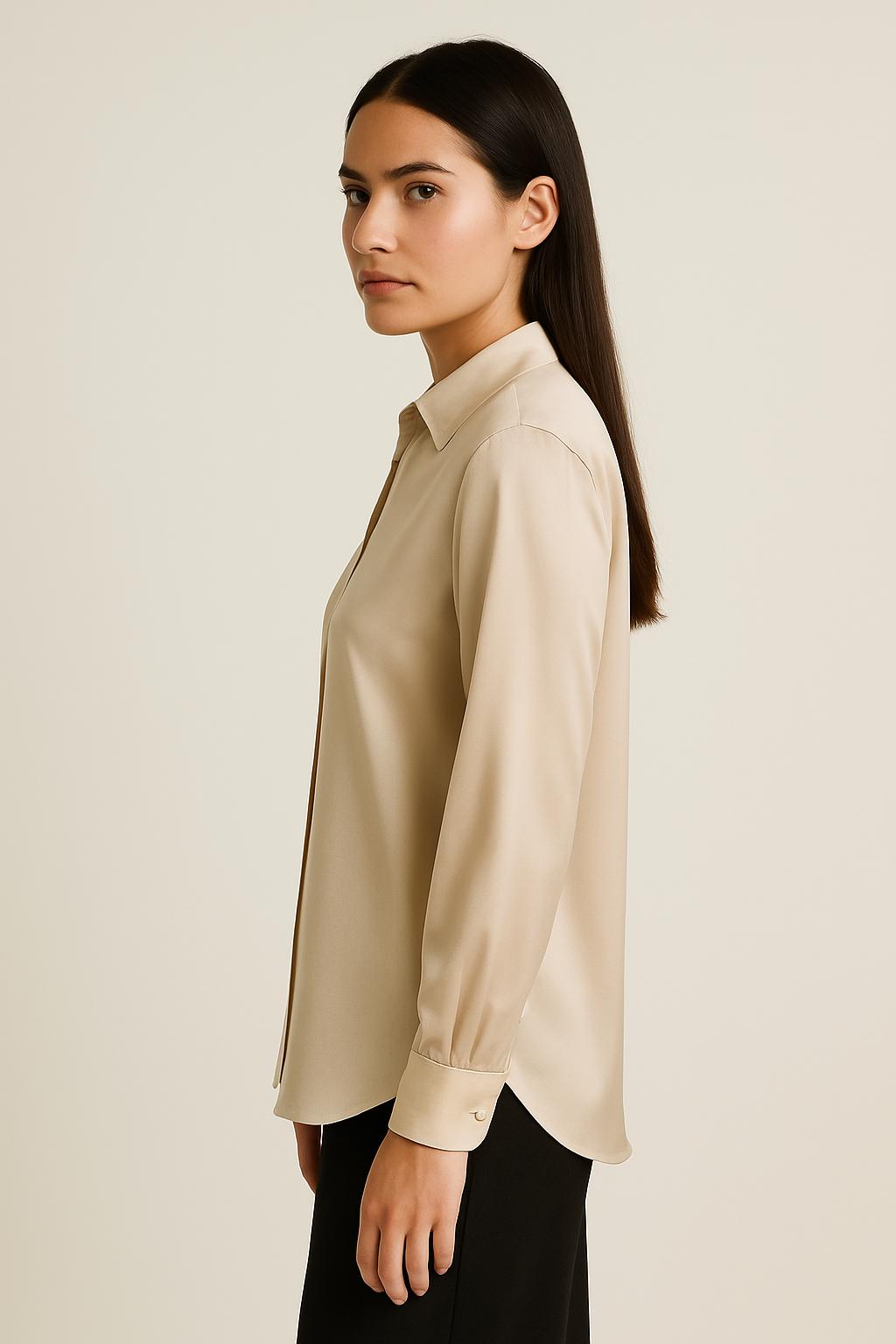 Champagne Silk Blouse