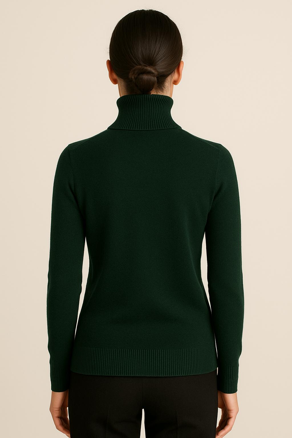 Fine-Knit Turtleneck Sweater in Deep Navy